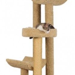 Molly and Friends “Step Stool Sleeper” Premium Handmade 4-Tier Cat Tree with Sisal, Model 2323, Beige